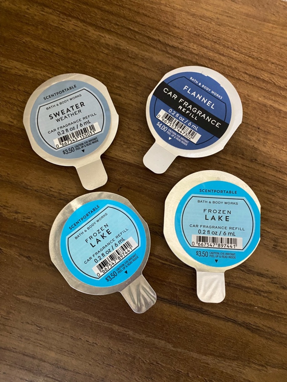 Bath & Body Works Car Fragrance Refills - Fresh Fall/Winter Scents (Set of 4)